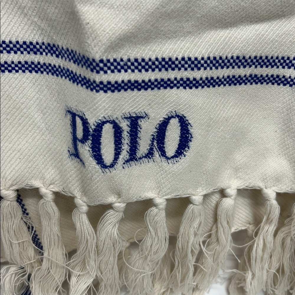Ralph Lauren Polo Ivory and Navy Poncho 100% organic cotton NWT - Picture 4 of 7